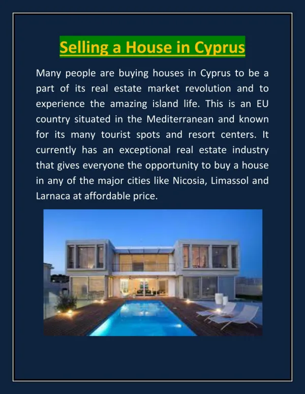 Selling a House in Cyprus