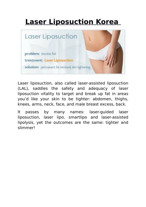 Laser Liposuction Korea