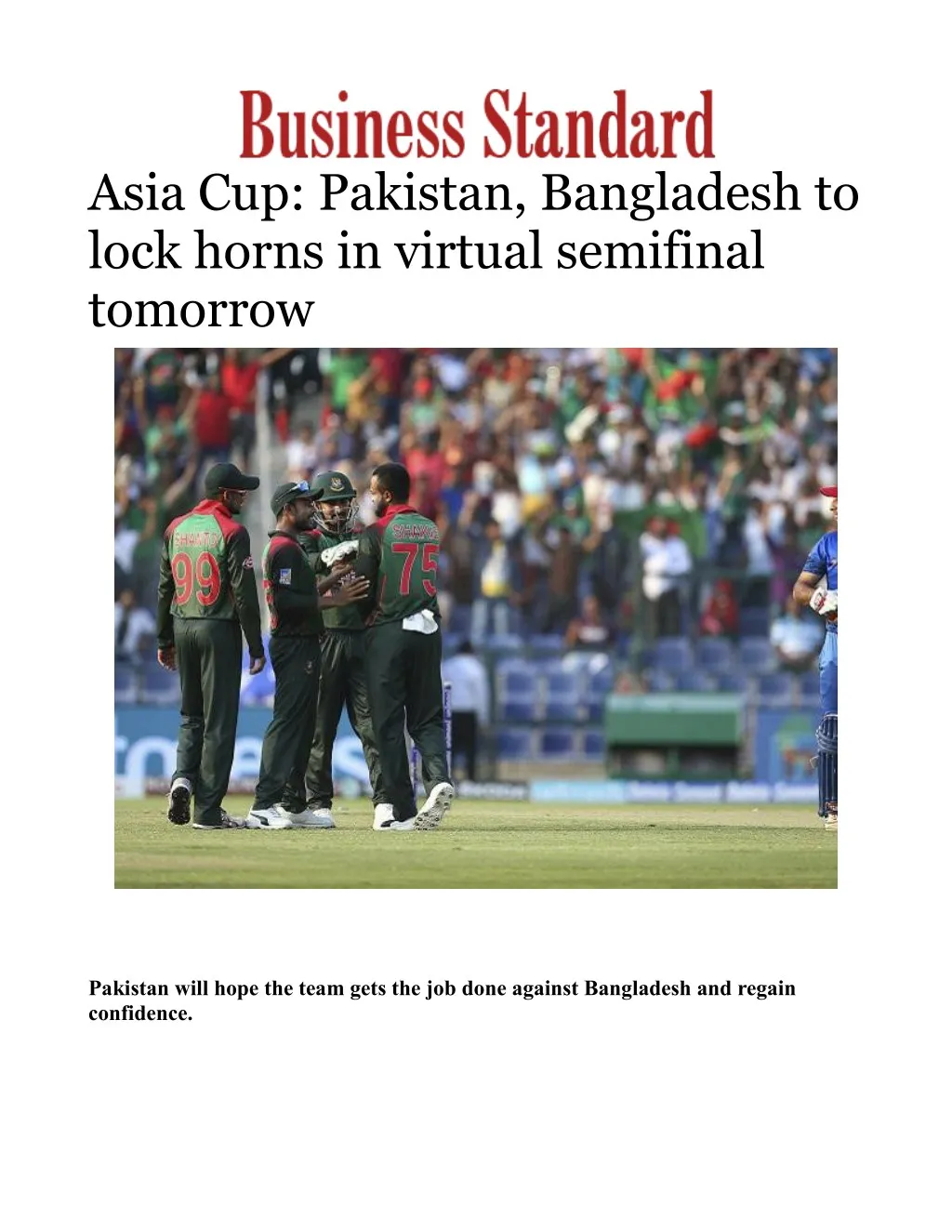 asia cup pakistan bangladesh to lock horns