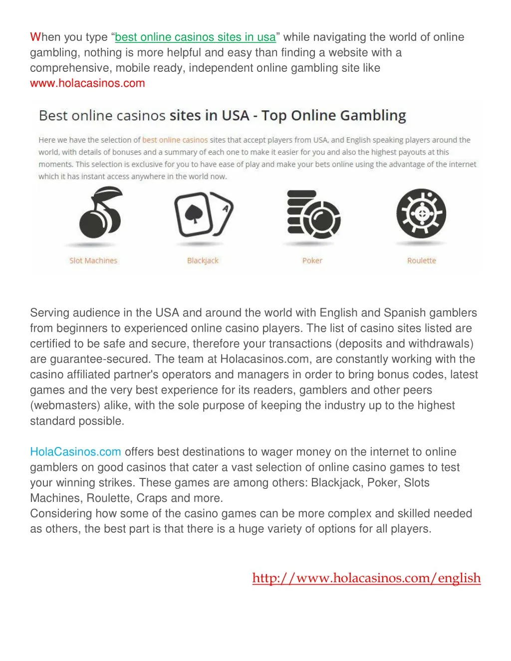w hen you type best online casinos sites