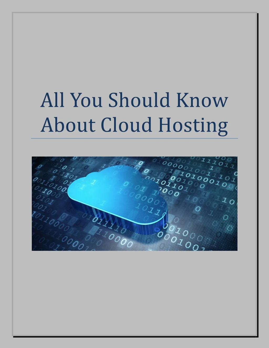 all you should know about cloud hosting