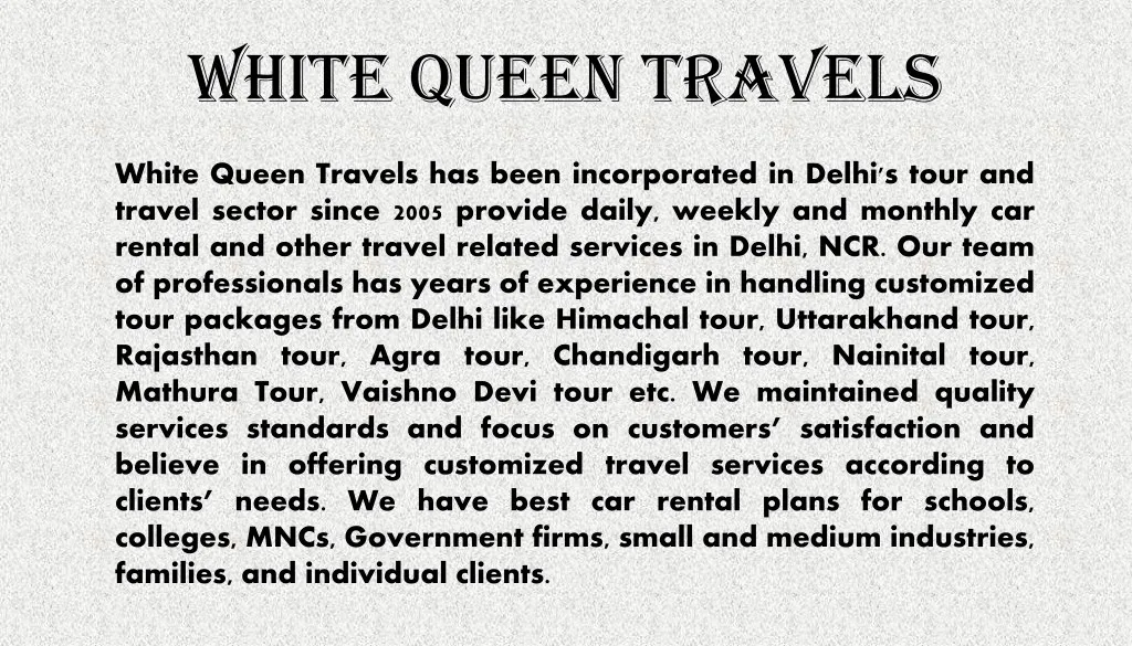 white queen travels