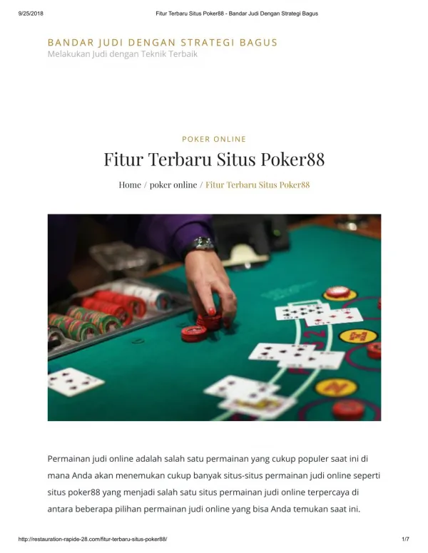 Fitur Terbaru Situs Poker88