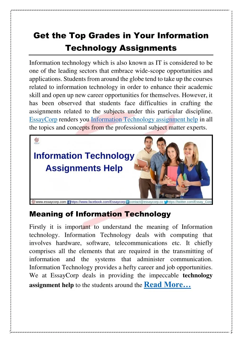 get the top grades in your information technology
