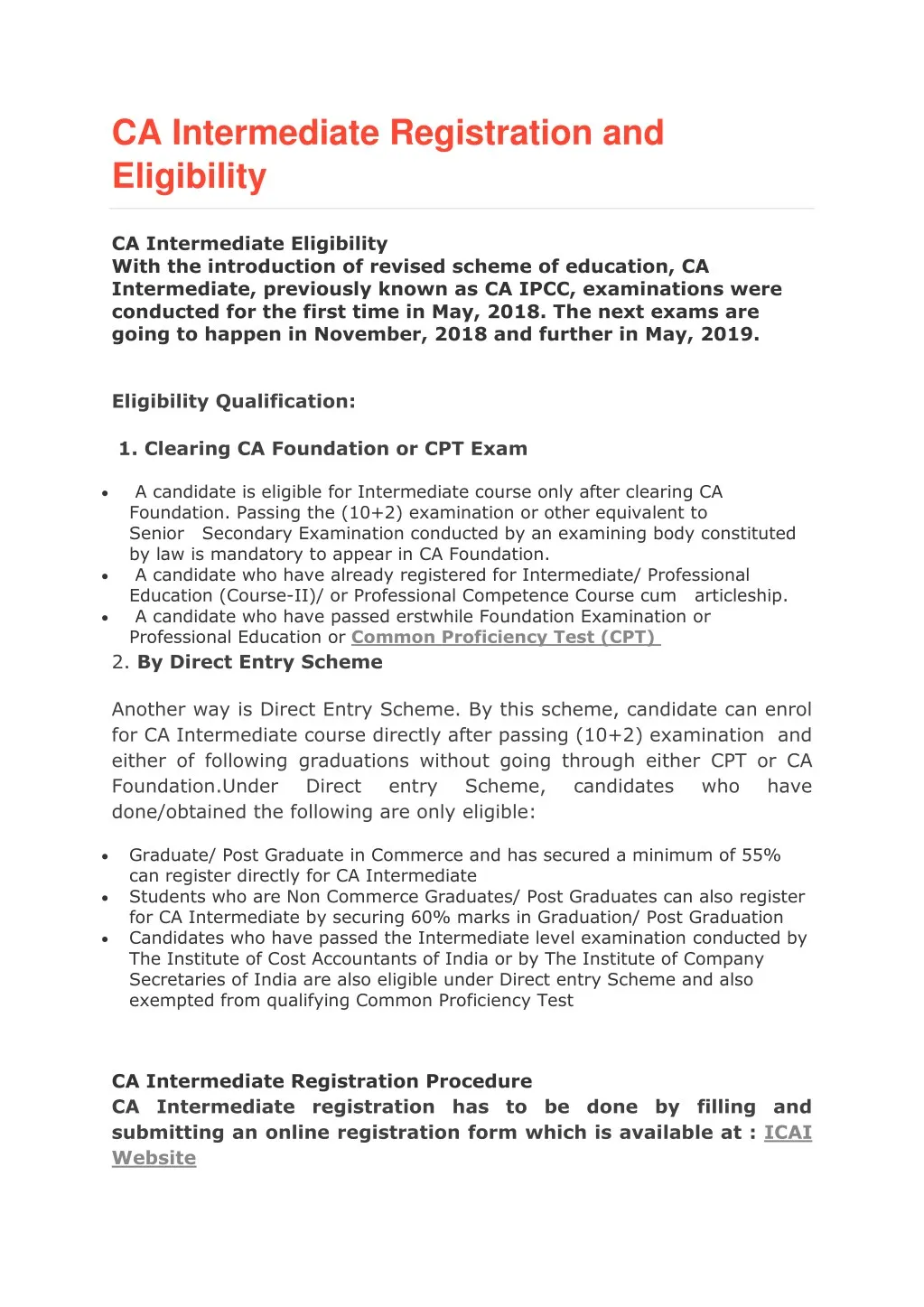 ca intermediate registration and eligibility