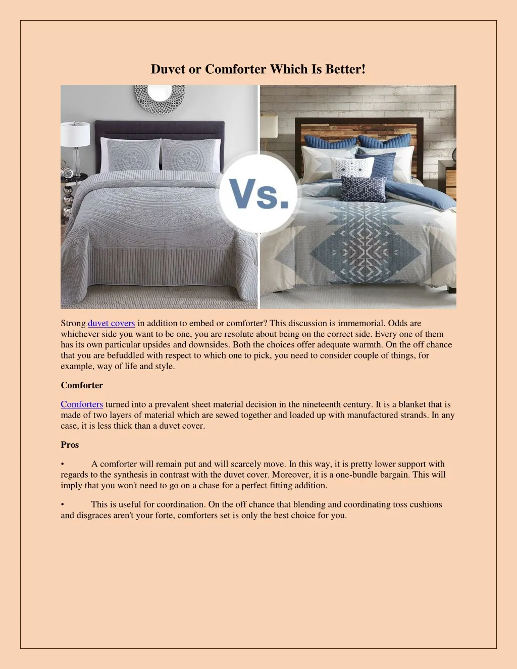 duvet or comforter which is better