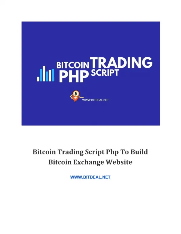 Bitcoin Trading Script php To Build Bitcoin Exchange Website