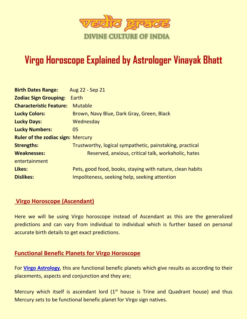 virgo horoscope explained by astrologer vinayak