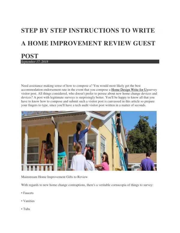 STEP BY STEP INSTRUCTIONS TO WRITE A HOME
