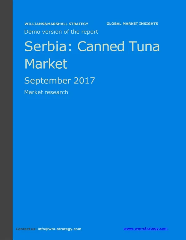 WMStrategy Demo Serbia Canned Tuna Market September 2017