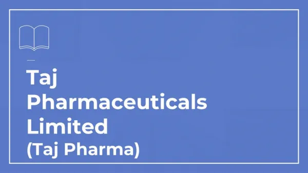 Taj Pharma [Taj Pharmaceutical Reviews | {News}]
