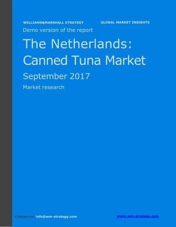 WMStrategy Demo The Netherlands Canned Tuna Market September 2017