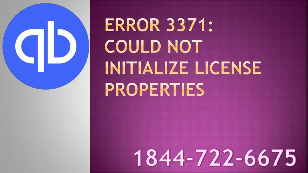 error 3371 could not initialize license properties