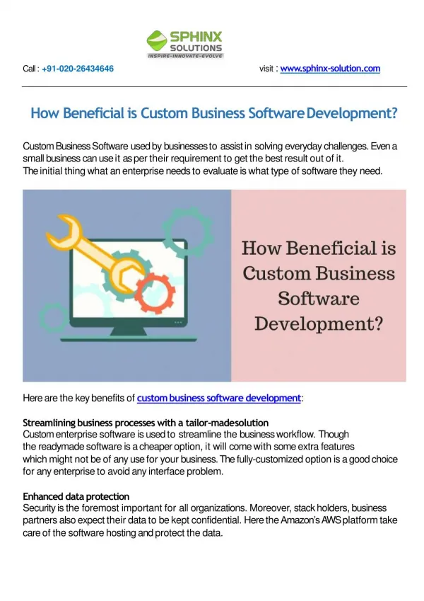 How Beneficial is Custom Business Software Development?