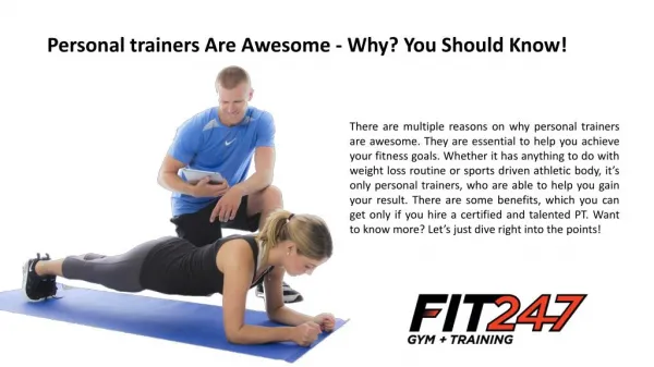 Personal trainers Are Awesome - Why? You Should Know!