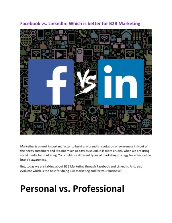 Facebook vs. LinkedIn: Which is better for B2B Marketing