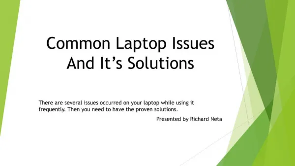 Common Laptop Issues And It’s Solutions