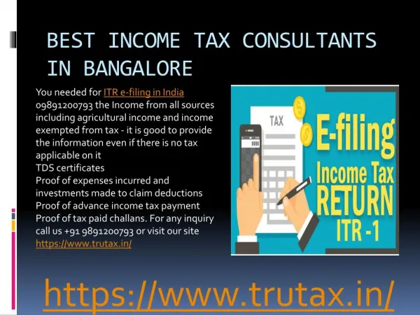 What all documents or things are needed for ITR e-filing in India? 09891200793