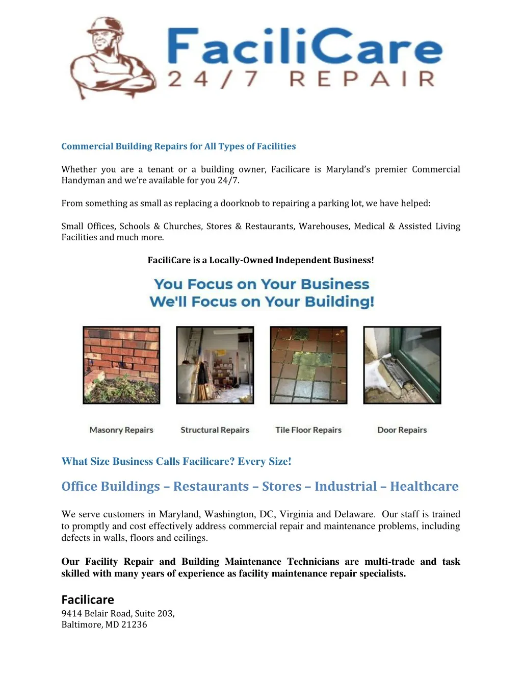 commercial building repairs for all types