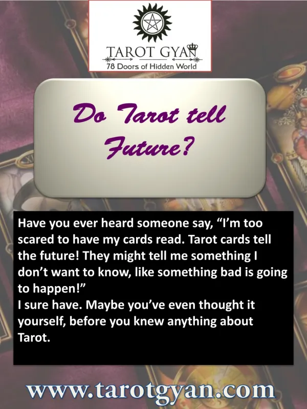 Do Tarot tell Future.??
