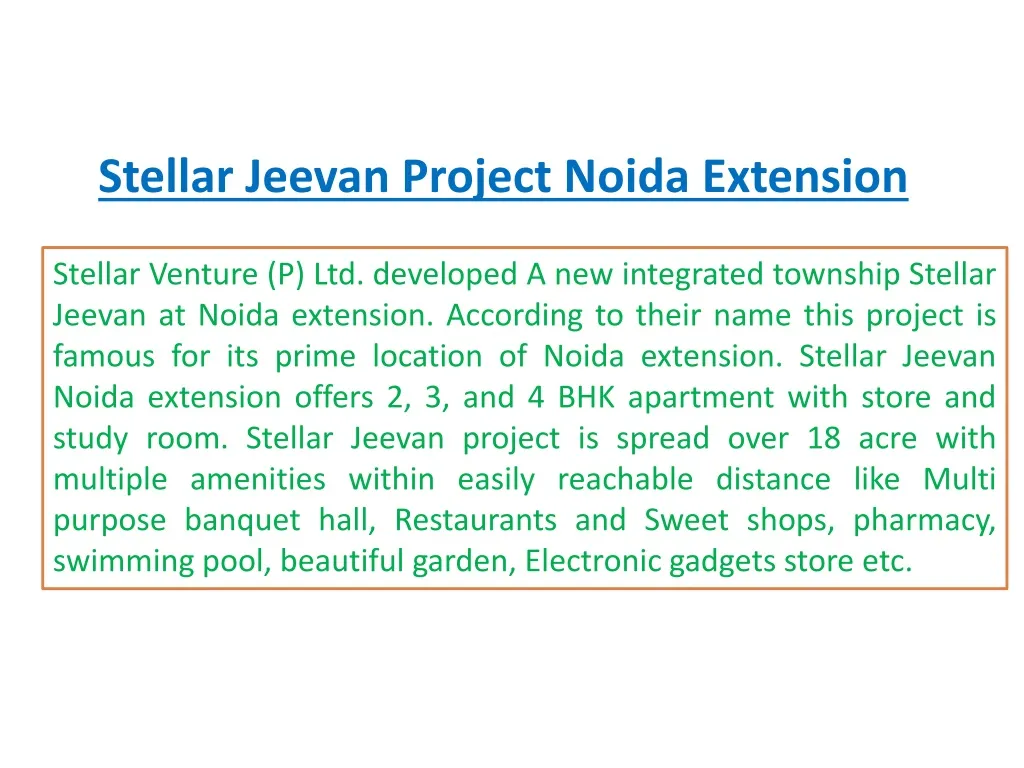 stellar jeevan project noida extension