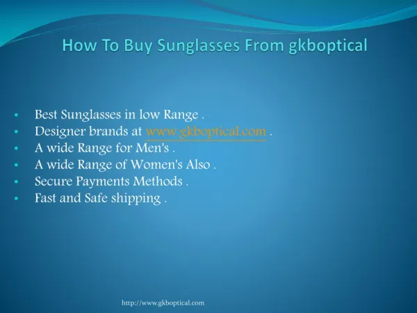 How to Buy Sunglasses from gkboptical
