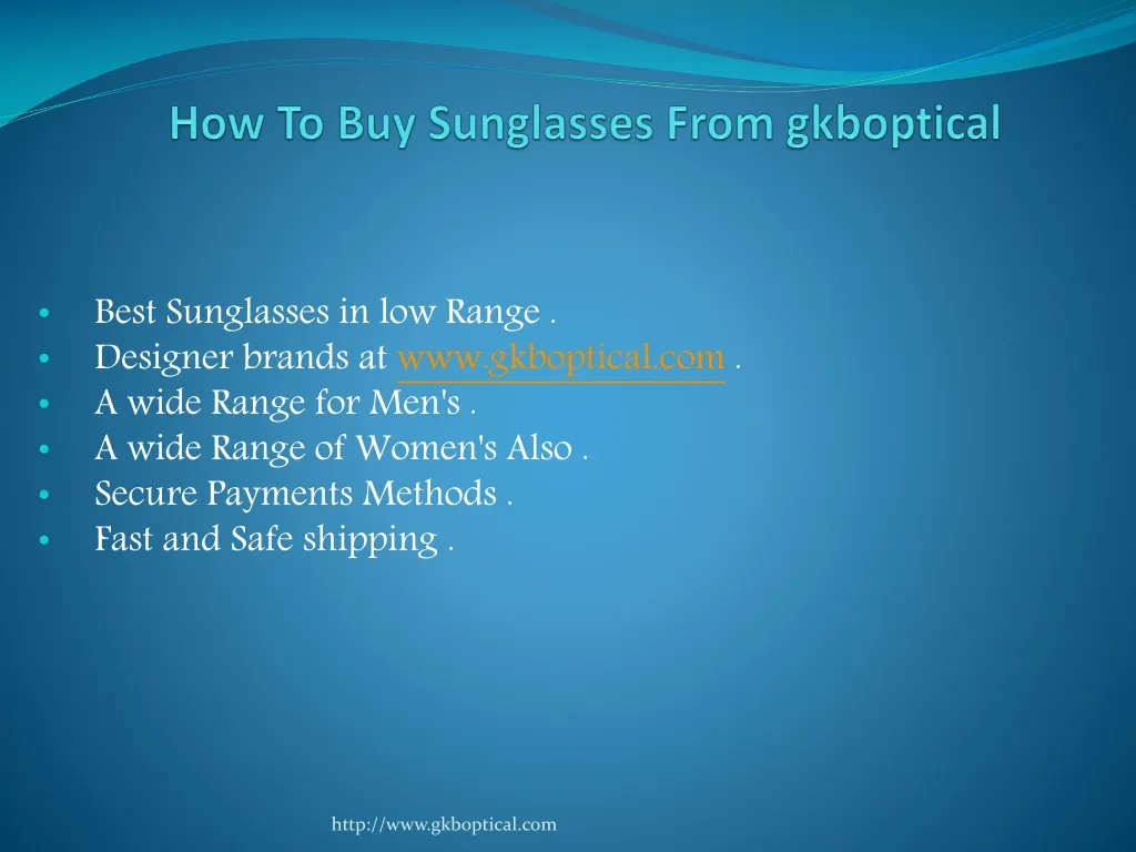 how to buy sunglasses from gkboptical