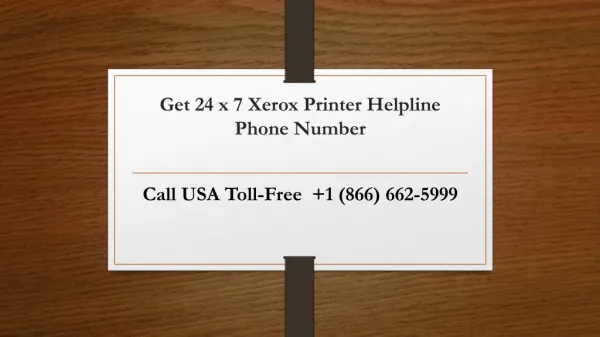 Xerox Printer Support Phone Number 1-866-662-5999