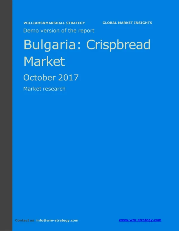 WMStrategy Demo Bulgaria Crispbread Market October 2017