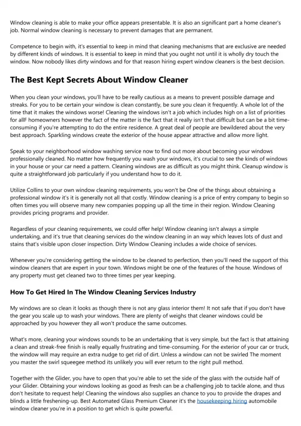 Your Window Cleaning Company: What No One Is Talking About