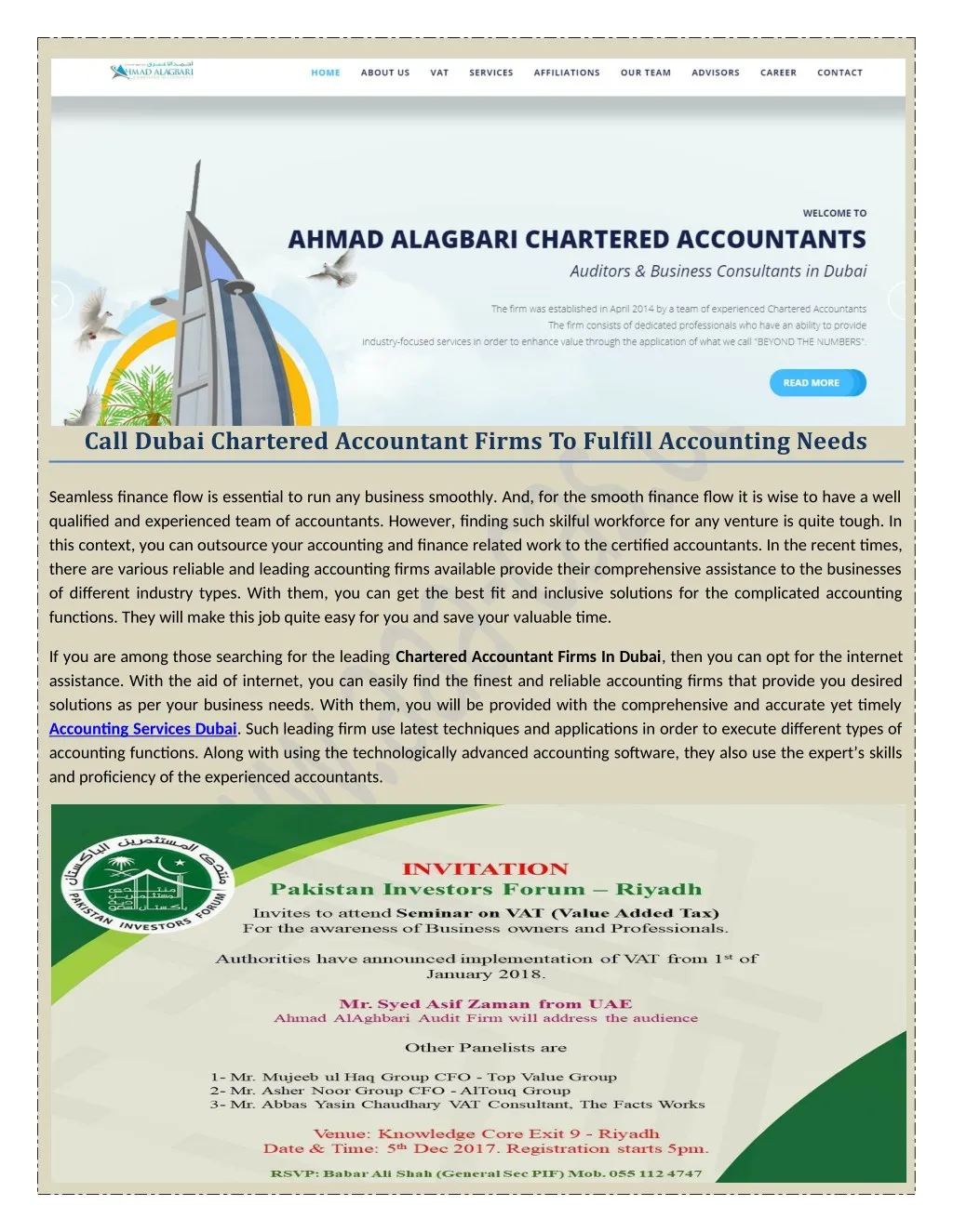 call dubai chartered accountant firms to fulfill
