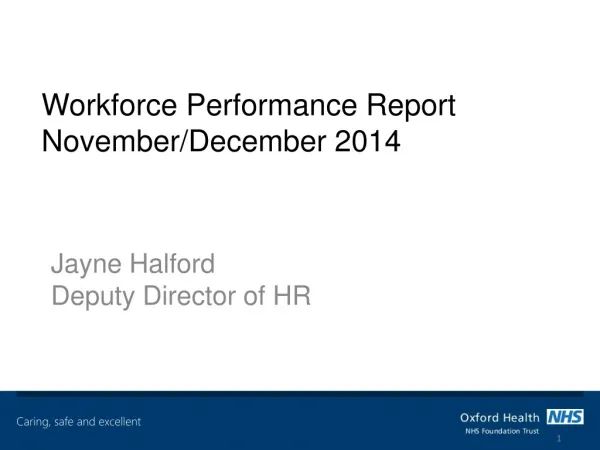 Workforce Performance Report November/December 2014