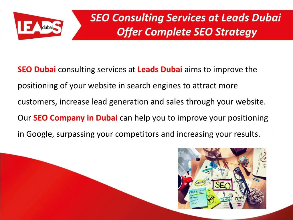 seo consulting services at leads dubai offer complete seo strategy