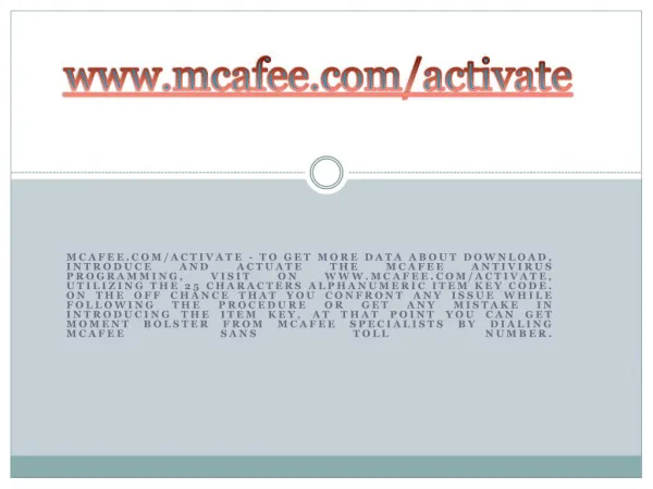 www mcafee com activate