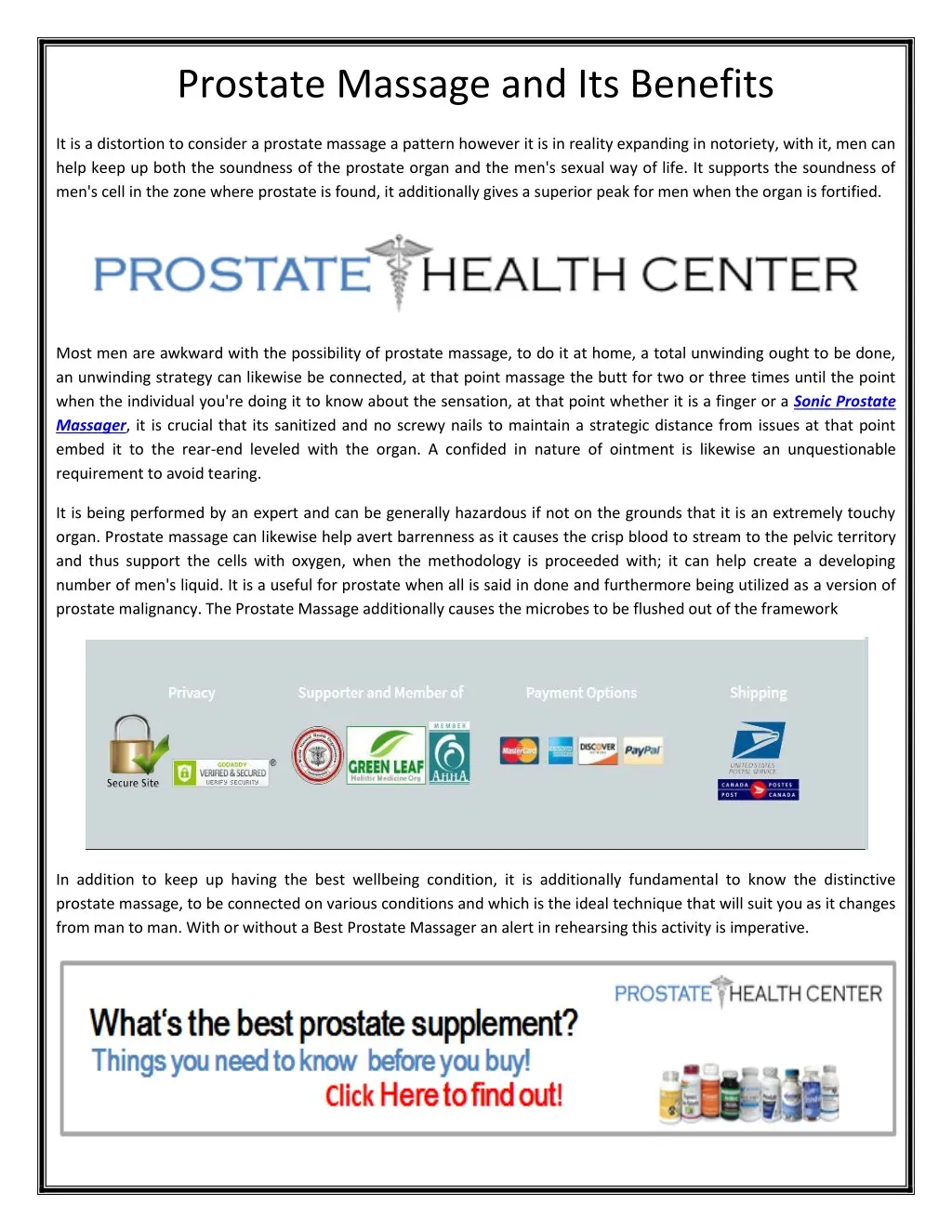 prostate massage and its benefits