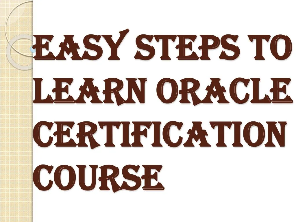 easy steps to learn oracle certification course