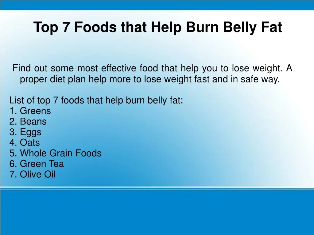 top 7 foods that help burn belly fat