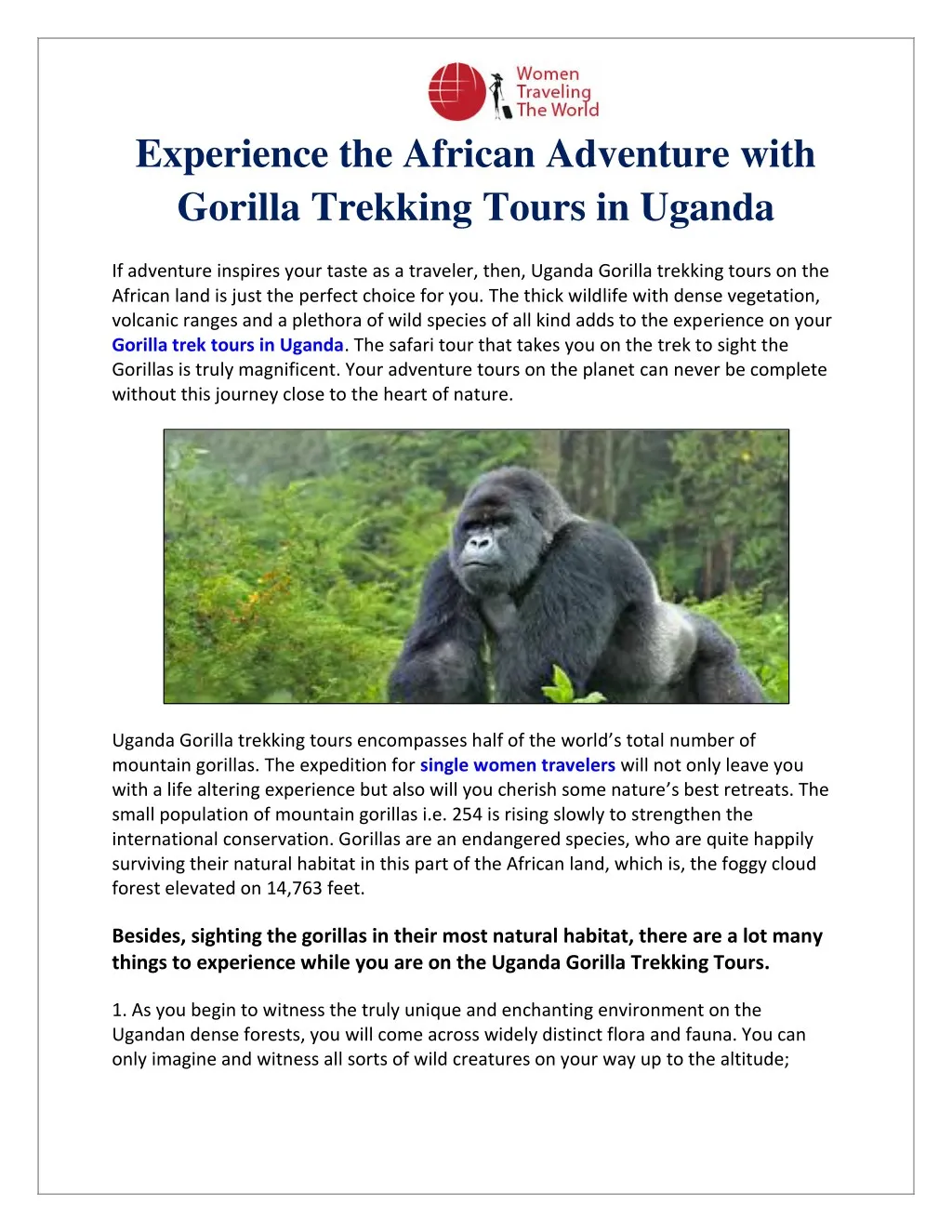 experience the african adventure with gorilla