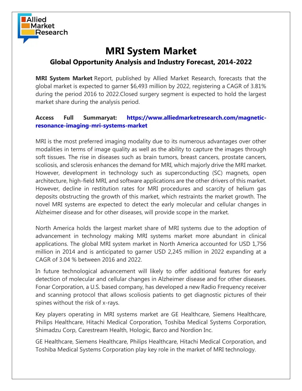 mri system market