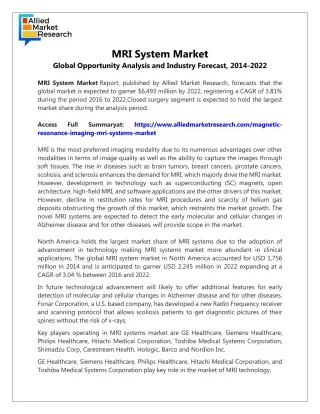 Magnetic Resonance Imaging (MRI) Systems Market Overview - slide 1
