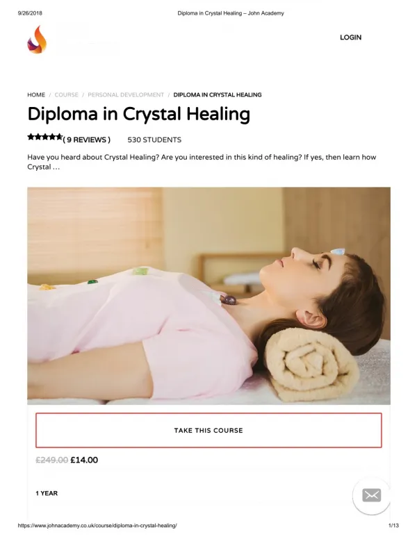 Diploma in Crystal Healing - John Academy