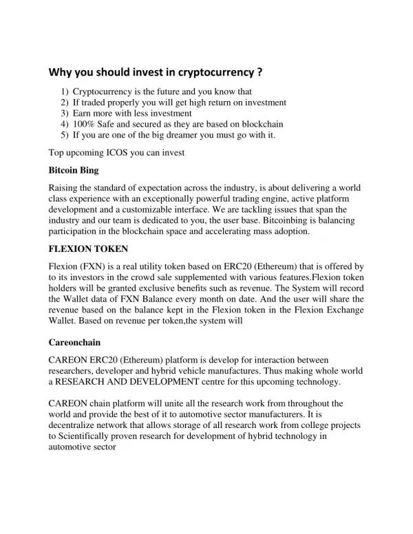 Why you should invest in cryptocurrency ?