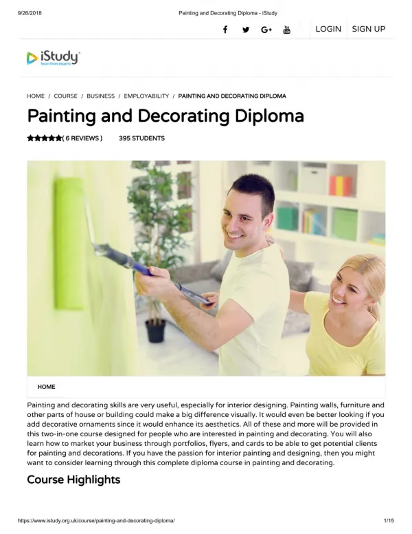 Painting and Decorating Diploma - istudy