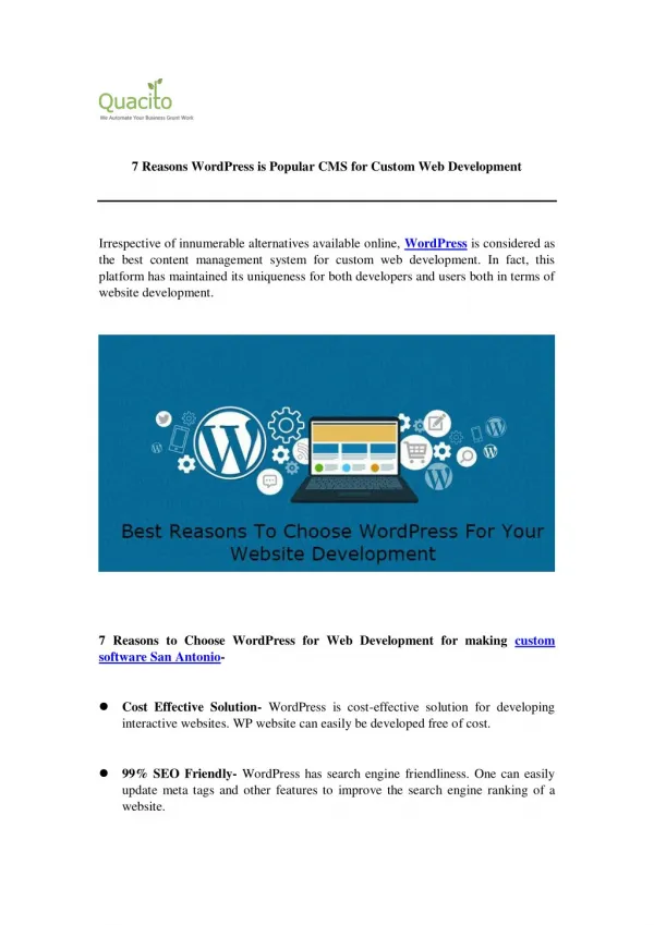 Top Reasons for Popularity of a WordPress Platform