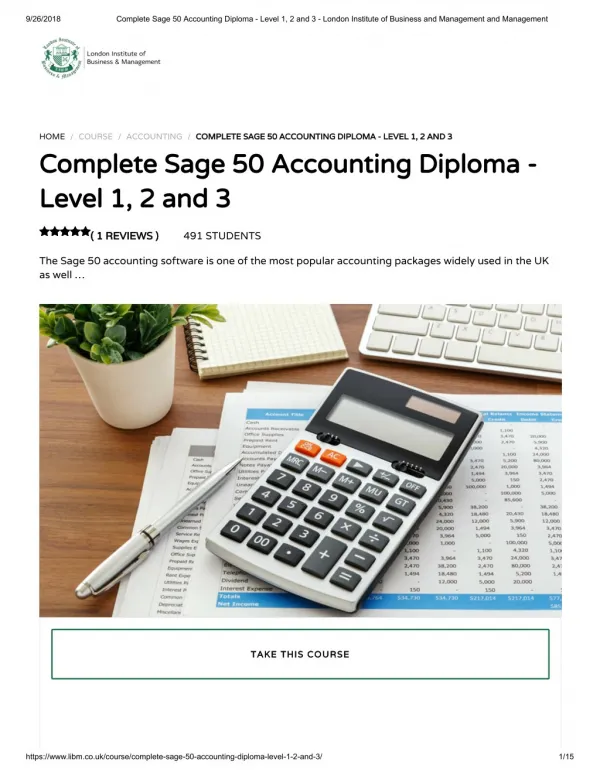 Complete Sage 50 Accounting Diploma - LIBM