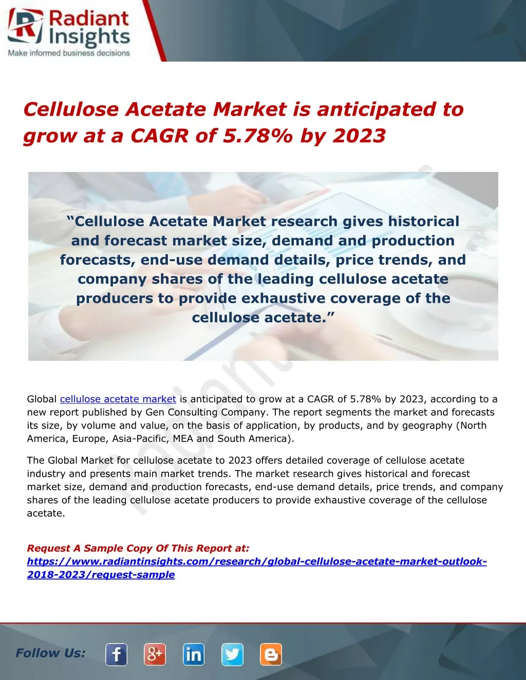 cellulose acetate market is anticipated to grow