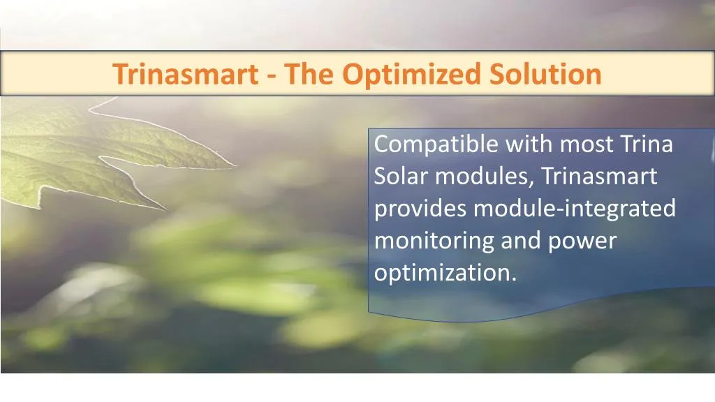 trinasmart the optimized solution