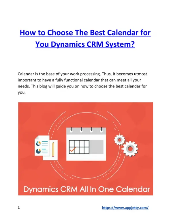 How to Choose The Best Calendar for You Dynamics CRM System?