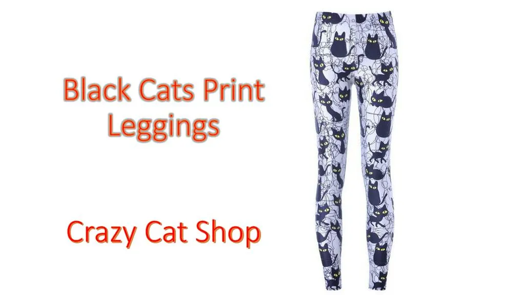 black cats print leggings crazy cat shop