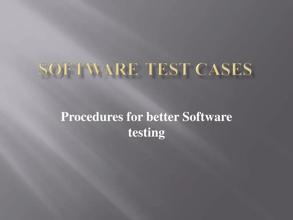 software test cases